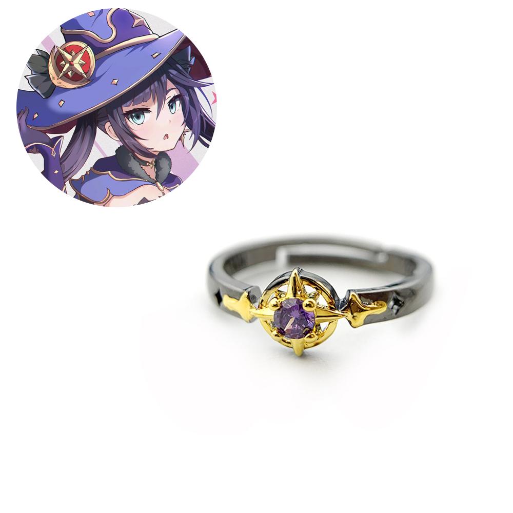 Аниме Genshin Impact Rings Zhongli Tartaglia Xiao Albedo Venti Kamisato Ayaka Finger Adjustable Ring Women Men Cospaly Gift