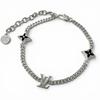 Great LOUIS VUITTON bracelet LV Spike Monogram flower Silver AG925 Used