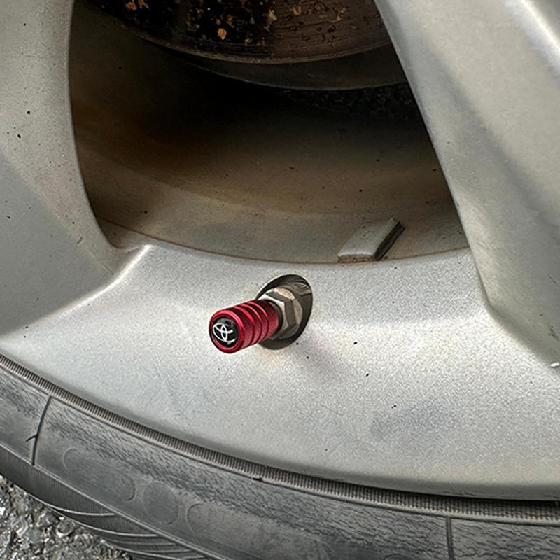 LJVZ5 Car Valve Cap Decorative Dustproof Tire Valve Stem Caps For Toyota RAV4 Corolla Camry Frontier Supra C-HR Hilux Tacoma Prado
