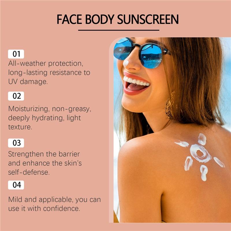 Facial Body Sunscreen SPF 30  Anti Sun Protection Effectively Lightweight Moisturizer Waterproof Refreshing Oil Control Sunblock