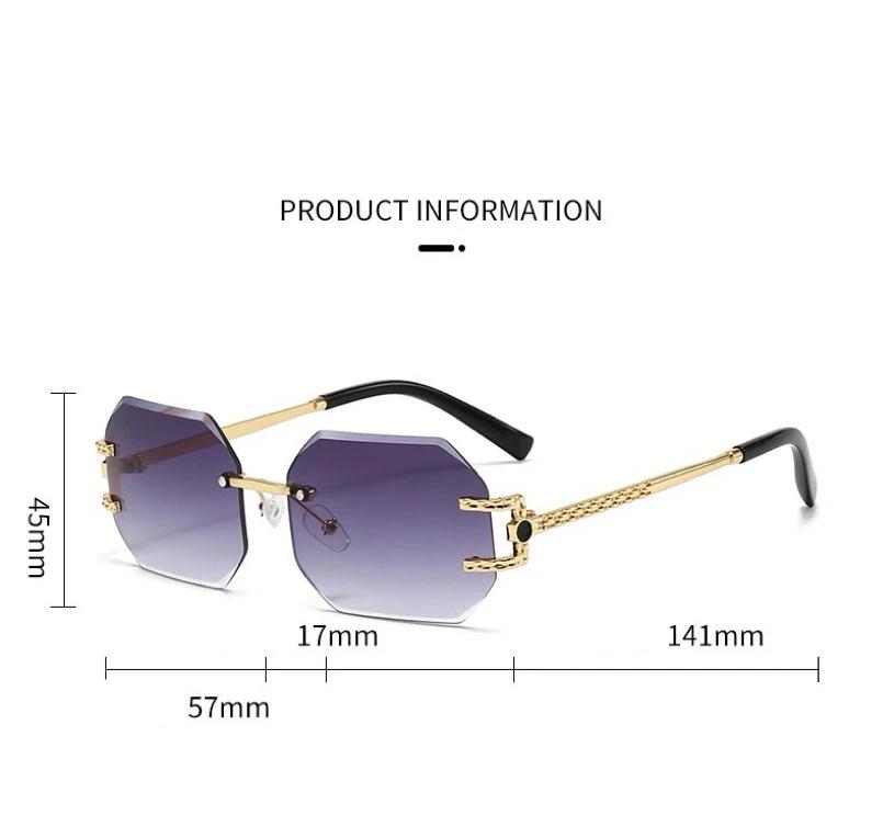 2025 Новые солнцезащитные очки без оправы Cut Edge UV400 Европейские и американские модные очки с большой оправой и полигональными линзами для путешествий и езды на велосипеде