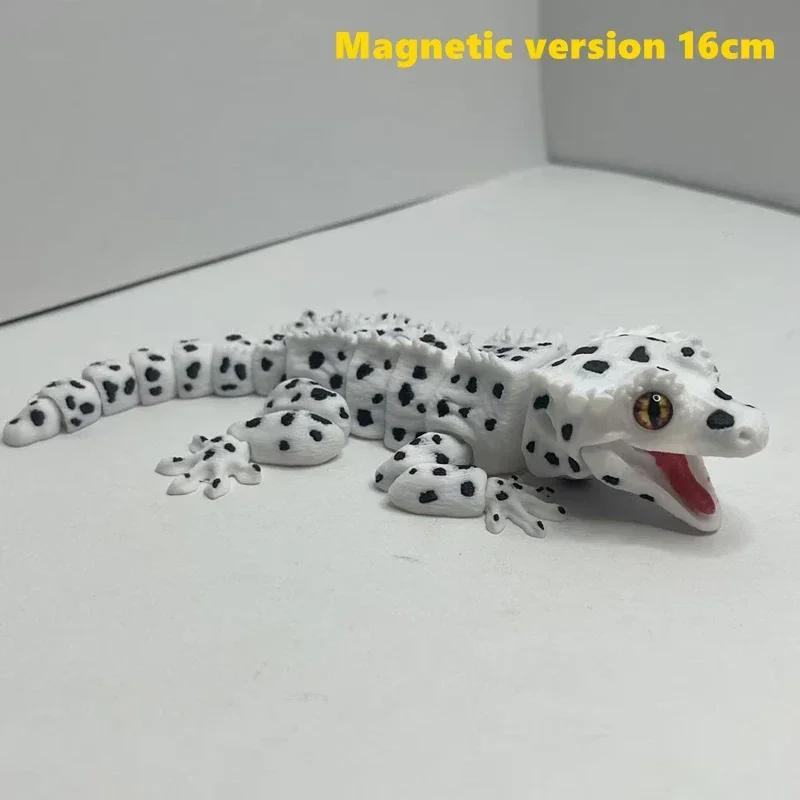 3D-печатная фигурка гребенчатого геккона с подвижными суставами, ящерица, магнит на холодильник, настольное украшение, декор для дома и офиса, для любителей рептилий