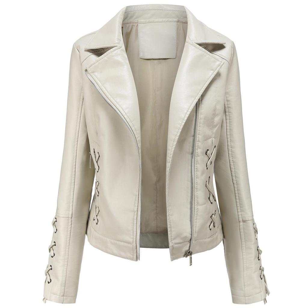 Женская асимметричная укороченная куртка из искусственной кожи на молнии из искусственной кожи, байкерское короткое пальто, тонкая верхняя одежда, винтажная укороченная куртка со шнуровкой, мотоциклетный бомбер, осень-весна, новинка