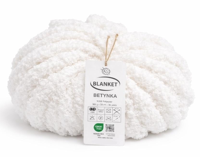 Thick 300g Chenille Blanket Yarn for Finger Knitting, White 301