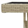 Garden Dining Table Beige Poly Rattan and Glass