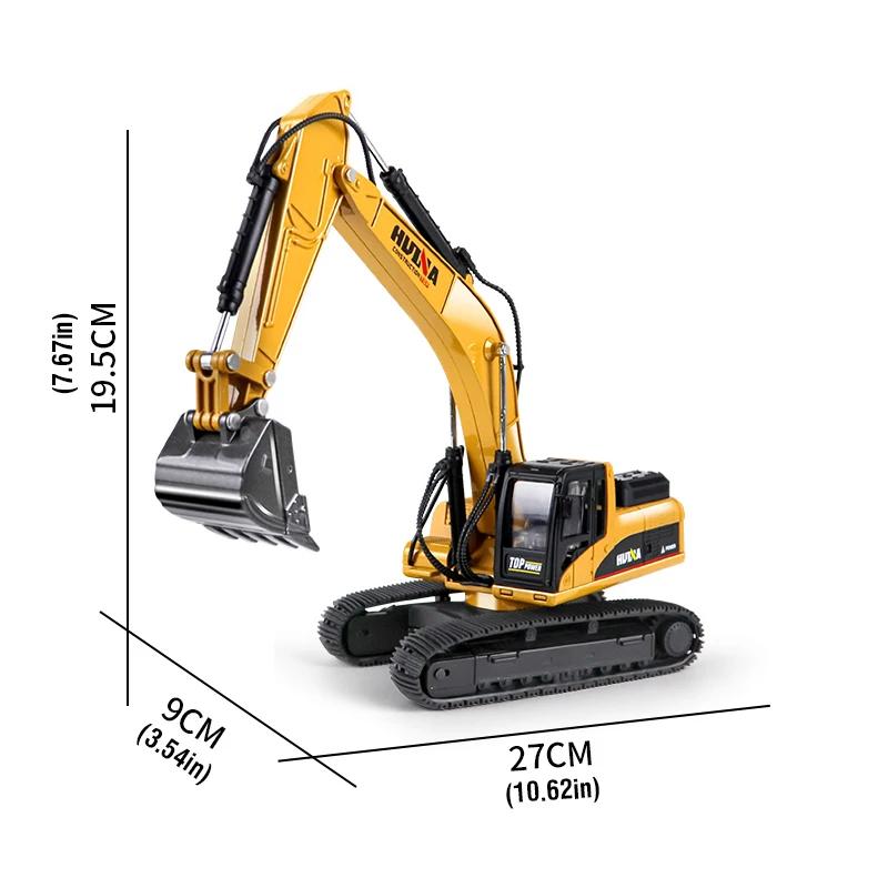 non-toxic HUINA 1910 1/40 Large Metal Alloy Excavator Truck Car Model Toy 3 IN 1 Construction Cars Engineering Vehicle Gifts for Kids children