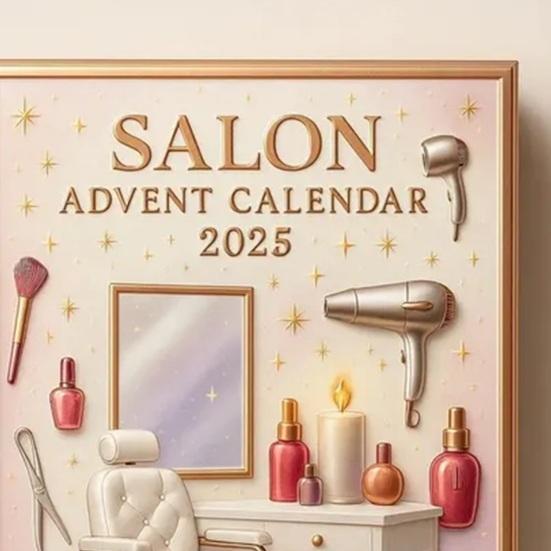 Salon Advent Calendar 2025 24 Days Acrylic Ornament Box with Beauty Themed Surprises Christmas Countdown Decor for Makeup Lovers & Holiday Fun