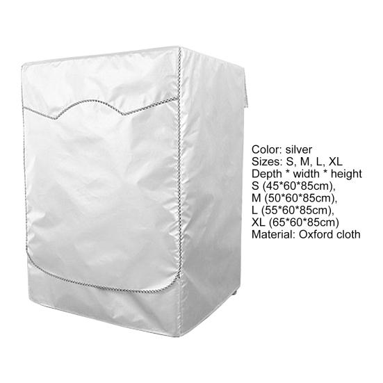 Washing Machine Cover Breathable Dust-proof Silver Color Good Heat Dissipation Washer Cover for Balcony