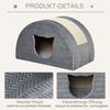 Cat Cave with Scratching Board Cat Bed Scratching House Cat House Cat Home Sisal Grey 48.5 x 30 x 30 cm