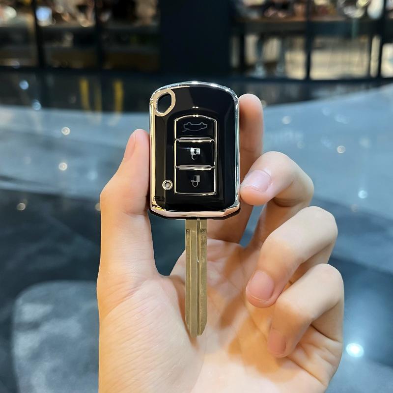 Подходит для Mitsubishi Key Case OutlanderASXLansegoran Pajero Eclipse Cross, автомобильный прямой чехол для ключей, сумка с пряжкой