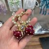 Винтажные серьги с жемчугом и клубникой: Детский, Модный Дизайн для Женщин