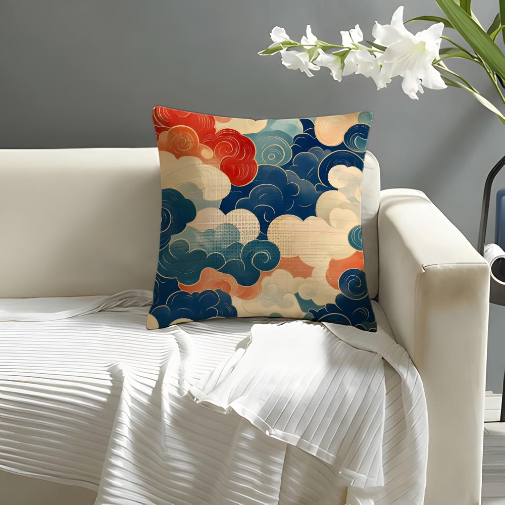 Fashion Mmarine Day Pillow Case Natural Linen Organic Fabric DoubleSided Printing Sofa Home Decor Cushion Cover