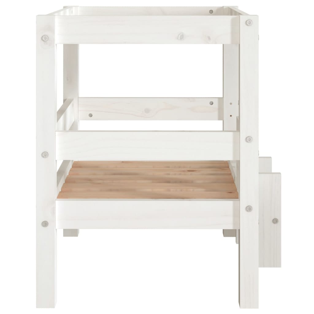 Dog Bed White 55.5 x 53.5 x 60 cm Solid Pine Wood