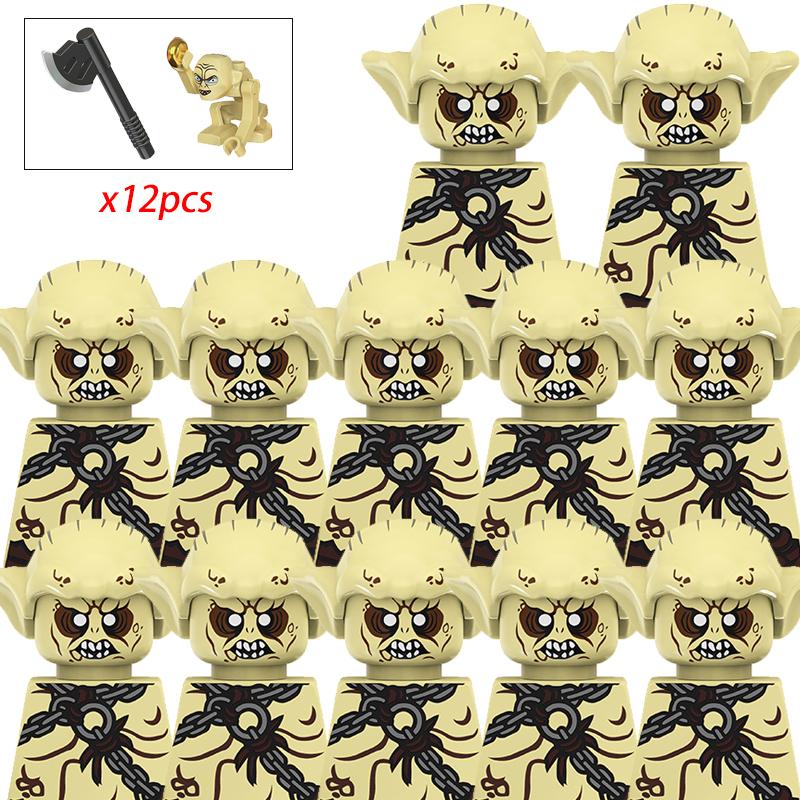 Средневековый лотр Фигурки Орк Солдаты Разбойник Варгр Волк Слон Маунт Рыцари Строительные блоки Кирпичи Игрушки для детей Подарки