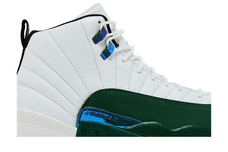 Мужские кроссовки Jordan 12 Retro Bucks Белый/Счастливый зеленый-Черный