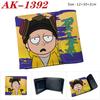 Rick and Morty Wallet PU Leather Snap Button Bifold Anime Card Holder Portable Short Purse