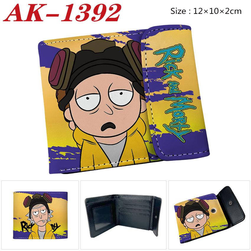 Rick and Morty Wallet PU Leather Snap Button Bifold Anime Card Holder Portable Short Purse