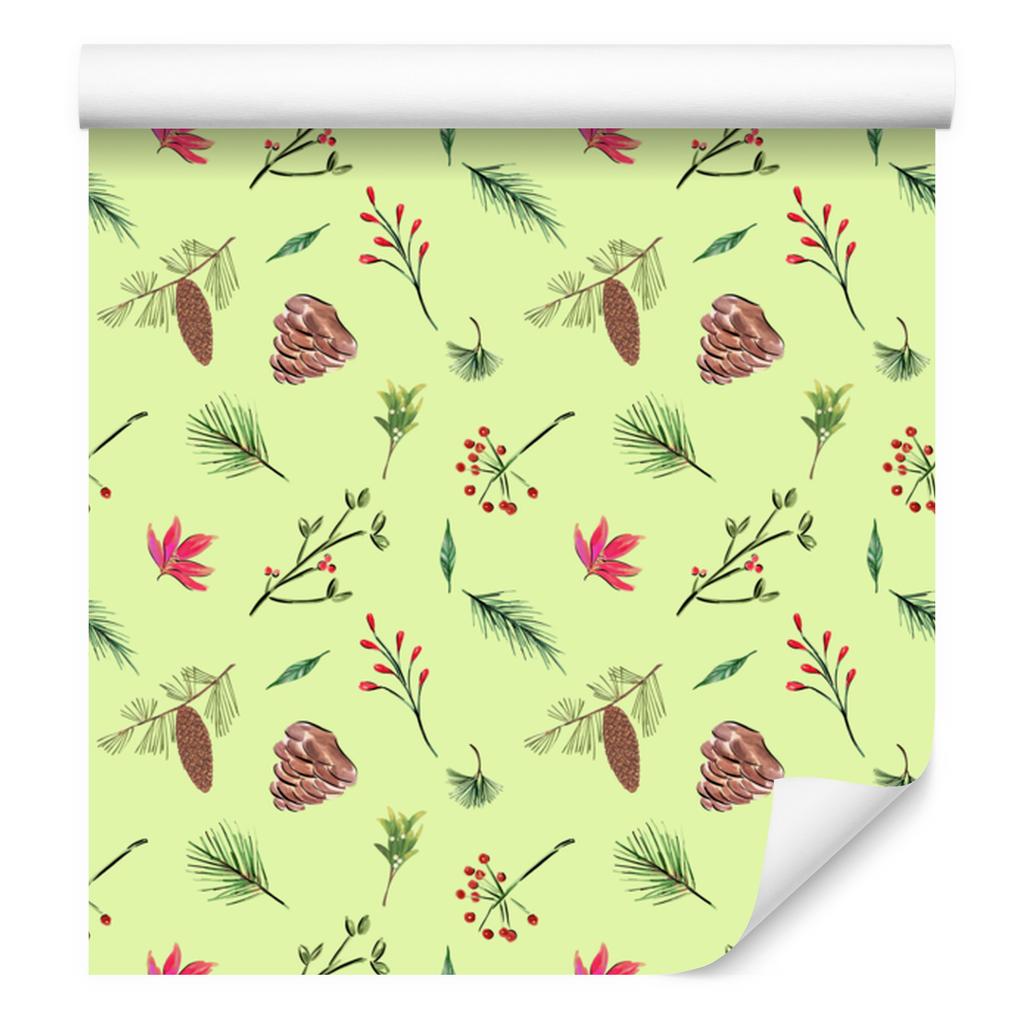 Christmas Lime and Cream Wallpaper for Living Room and Bedroom 50x1000