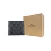 Coach Кошелек-портмоне 10 Компактный Многокарточный Короткий Складывающийся Холст ПВХ Мужской Кошелек Черный Серый 66551-QBMI5