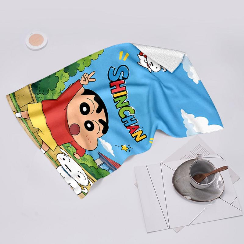 proof beach towel with Crayon Shin-chan pattern - soft,absorbent,quick-drying,machine washable - perfect for swimming,camping,bathing