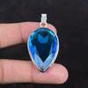 Подвеска с ограненным швейцарским голубым топазом, драгоценный камень, ювелирное изделие ручной работы, кулон из стерлингового серебра 925 пробы, изящная подвеска, подарок для папы, ювелирное украшение
