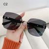 Ladies Eyeglasses Vintage Women Shades Frameless Sun Glasses Rimless Sunglasses Gradient Sunglasses