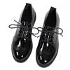 Fashion Women Oxford Flats Autumn Spring PU Leather Shoes Woman Full Black Office Female Derby Lace-up Zapatillas Mujer Casual Loafers