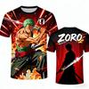 One Piece Ророноа Зоро Национальная Футбольная Майка Унисекс Детская Быстросохнущая Дышащая Футболка с Коротким Рукавом Модная Уличная Одежда Спортивные Топы