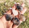 Black Rutile Gemstone 925 Sterling Silver Plated 5 Pcs Bezel Pendant BEZ-63