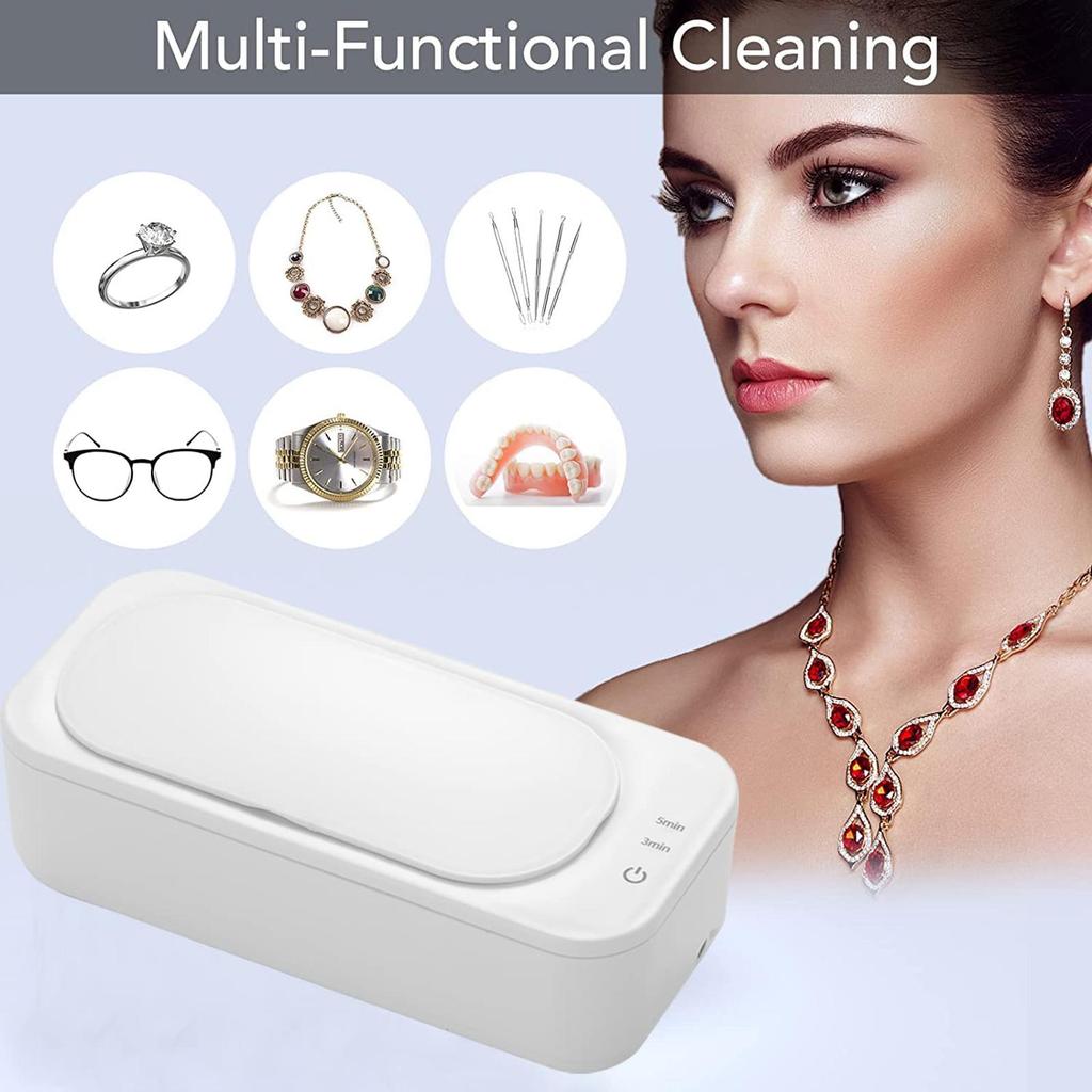 Ultrasonic Jewelry Cleaner, Professional 47kHz Ultrasonic Cleaner for Jewelry, Ring, Earring, Wristband, Retainer, Eyeglasses, Braces