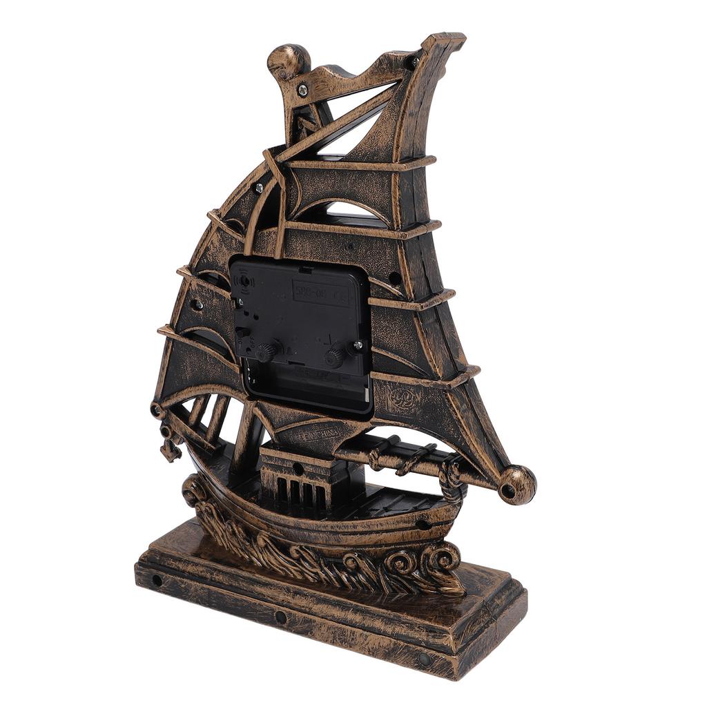 Фигурка парусника Часы Антикварные Декоративные Легкие в уходе Фигурка лодки Часы для дома