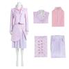 Movie Wicked Cosplay Costume Full Sets Pink Coat Skirt Uniform for Women Halloween Carnival Party Performance Clothes Roleplay