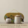 Ink landscape Ru kiln teacup ceramic filter mug with lid personal office water cup tea cup