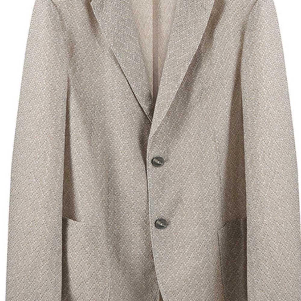 EMPORIO ARMANI FW23 Business Suit Coat Men's Light Linen Brown H41G51-E1D01-112