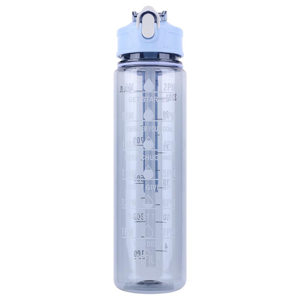 800ml Sports Water Bottle with Straw & Handle Outdoor Travel Bottle Leakproof Motivational Drinking Bottle for Boys Girls