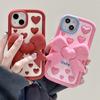 Cute Cartoon 3D Bow-knot Bracket Phone Case for iPhone 11 12 13 14 15 Pro Max 12 Pro 13 Pro 14 Pro Max Anti-drop Soft Silicone Cover