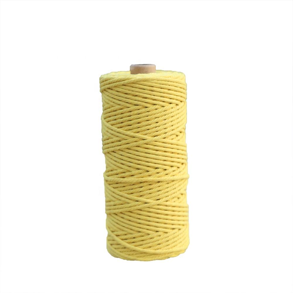 Cheap Price Macrame Supplier 3mm Round Multi Colors 4Strands Cotton Macrame Cord in Cords