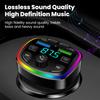 Автомобильное зарядное устройство Rainbow Light с 4 портами, Bluetooth FM-передатчиком и светодиодным дисплеем напряжения