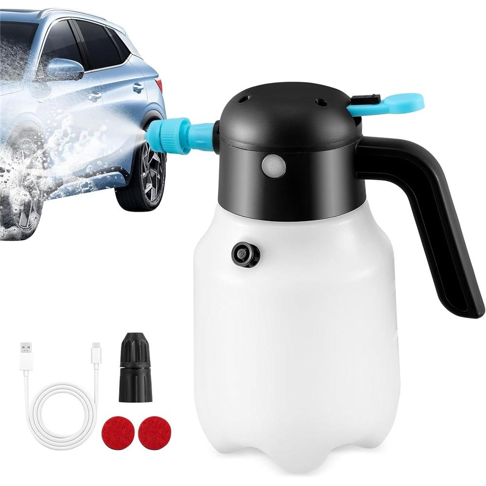 Electric Foaming Sprayer with USB Charging, 1.8L Electric Pressurized Foaming Sprayer