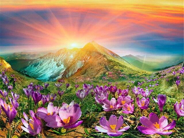 5d Алмазная картина Полный дрель Квадратный пейзаж Водопад Алмазная вышивка Продажа Цветочная мозаика Домашний декор