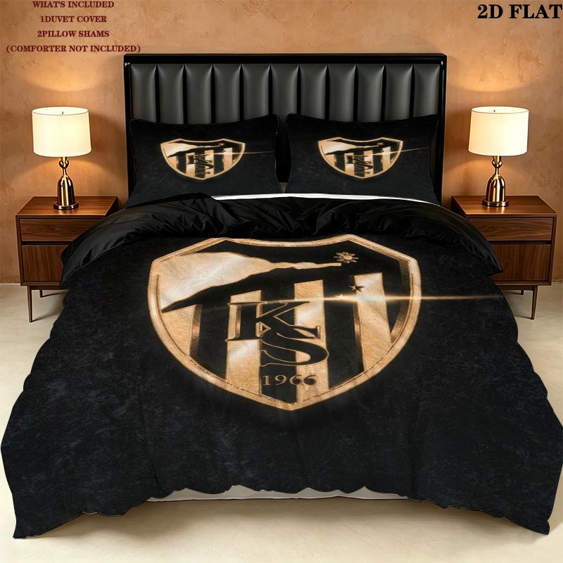 Kocaelispor Kulb Pattern Bedding uilt Set uilt Cover Pillowcase Home Decoration Birthday Gift (1 * duvet cover + 2 * pillowcase without core)