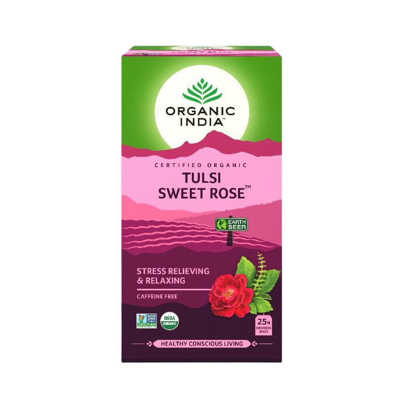 Чай с Тулси и Розой (25 пак, 1,6 г), Tulsi Sweet Rose, Organic India