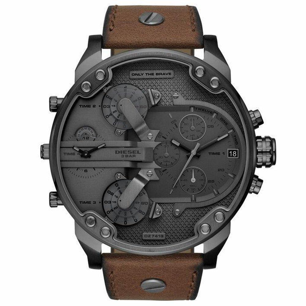 Diesel DZ7413 г-н. Мужские часы Daddy 2.0 Chronograph из коричневой кожи