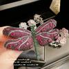 Vintage-Inspired Dragonfly Brooch With Irregular Pink Zircon Stones 18K Gold Plated Antique Style Pin Women