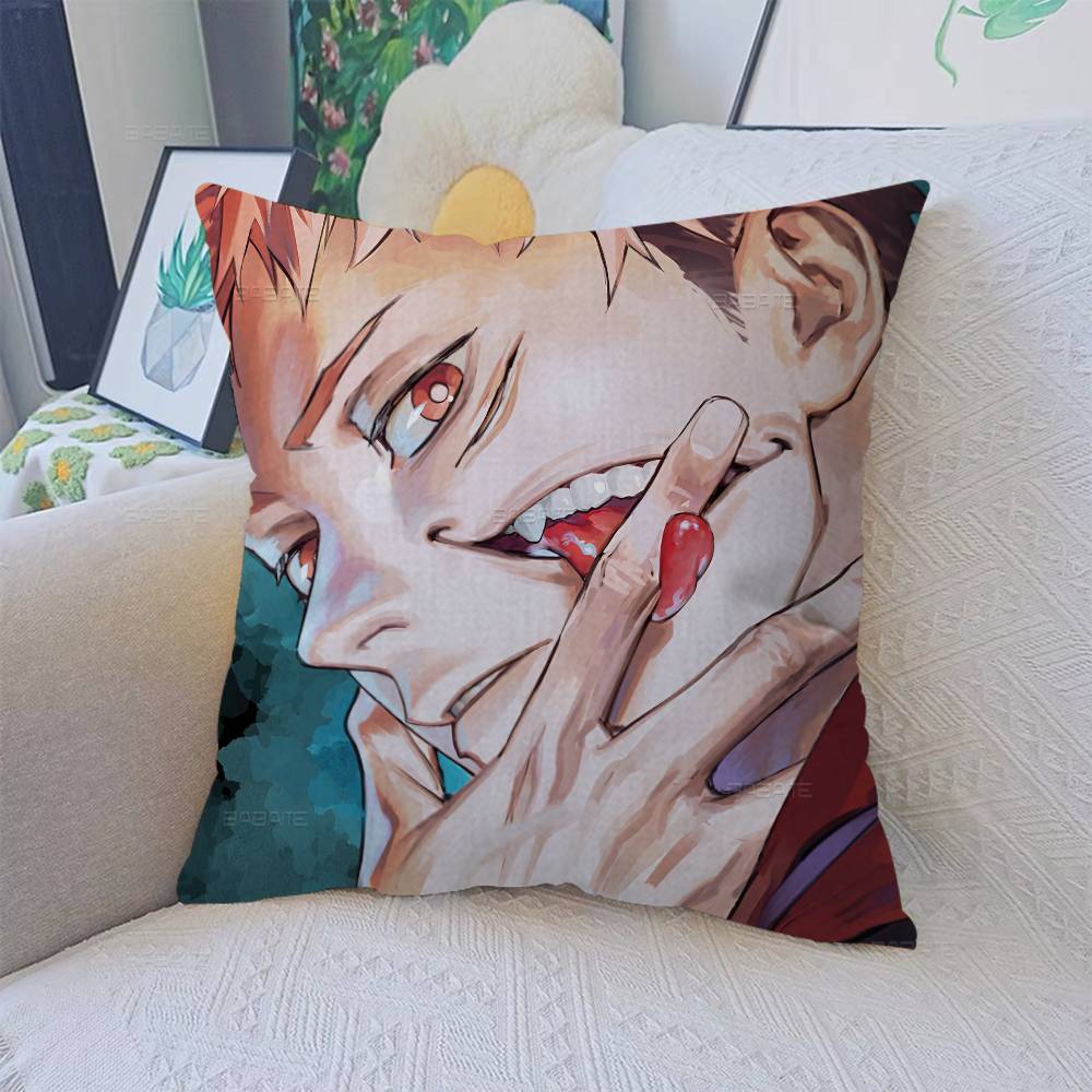 Japanese Manga J-Jujutsu K-Kaisen Pillow Covers Cartoon Sofa Decorative Home Double-Sided Printing Plush Cute Cushion Cover
