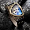 Fashionable and Personalized Hollow Triangular Dial Antique Copper Luminous Retro Punk Fully Automatic Mechanical Men's Watch