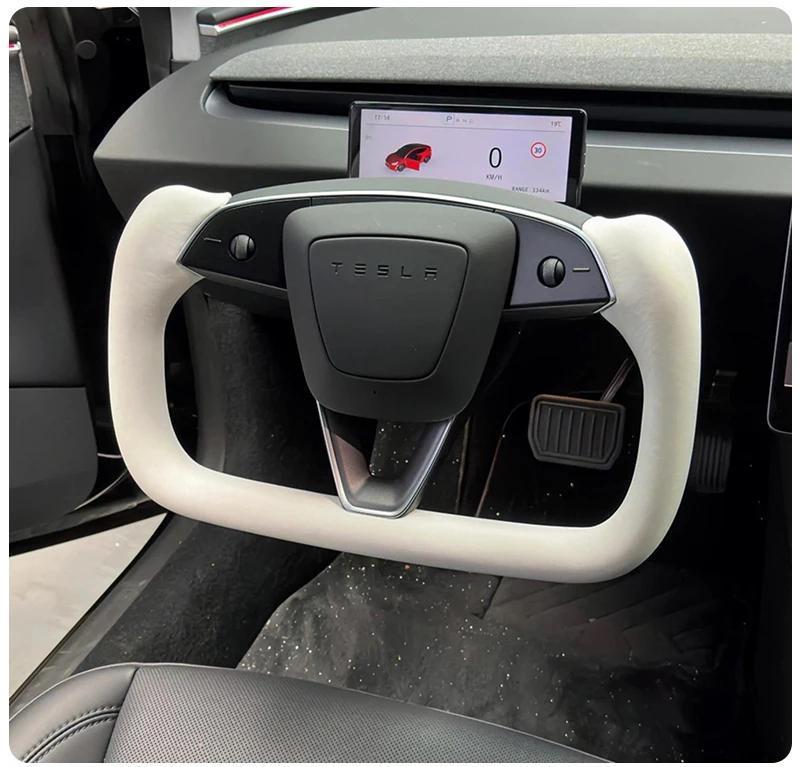 Hot Selling Tesla Model 3 Highland Steering Wheel, Alcantara/Nappa Leather Racing Style Handle Upgrade
