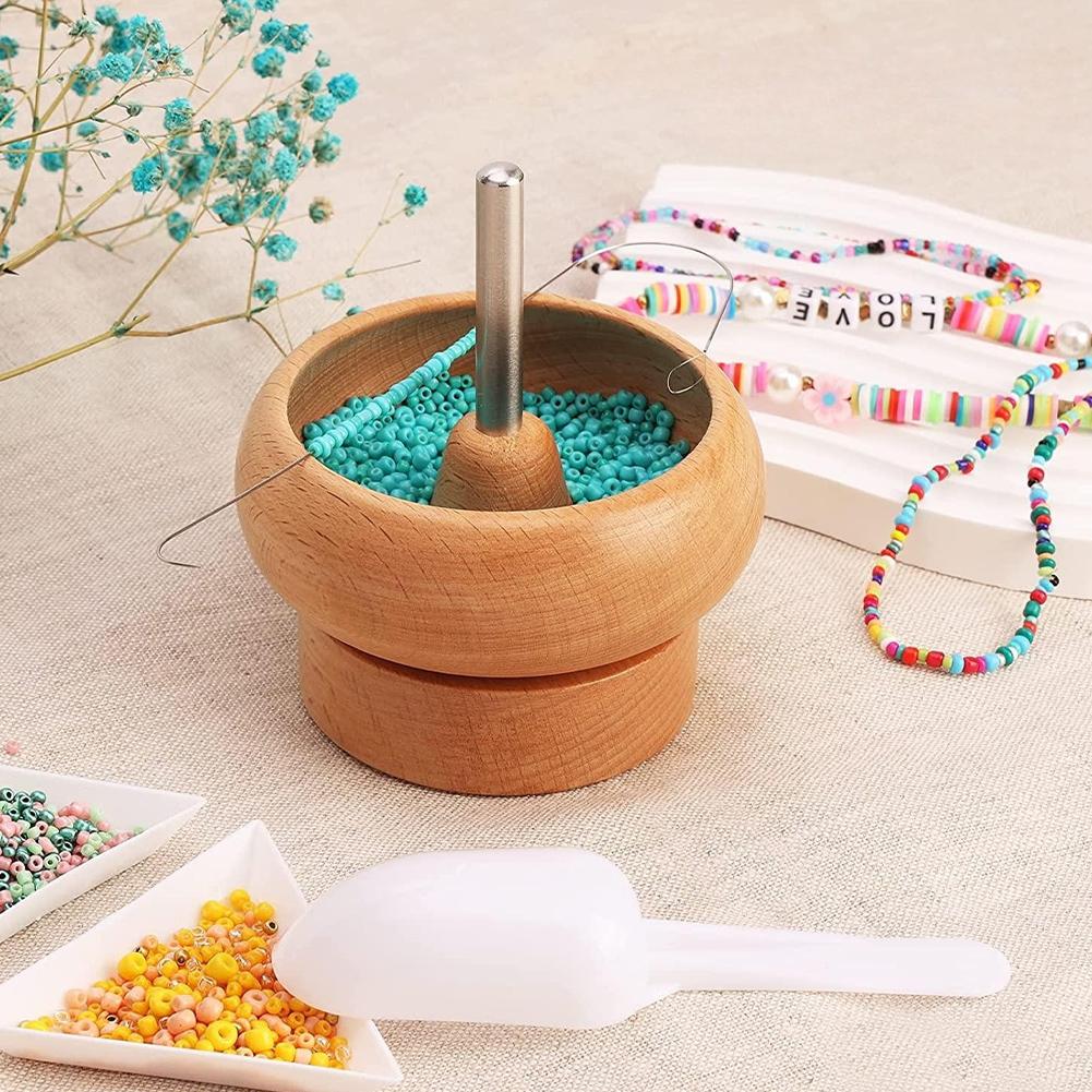 Wooden Bead Spinner Bracelet Making Wooden Bead Holder Effort Saving Quickly Beading Bowl Kit Best Gift for DIY Project