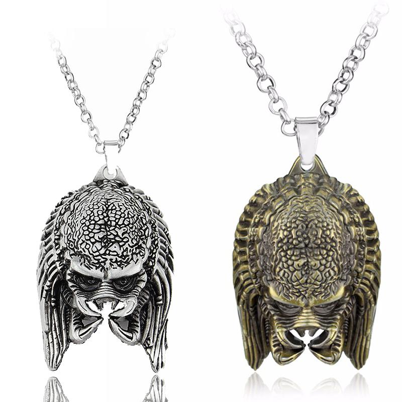 Horror Movie Alien Figure Mask Keychain Predator Head Pendant Keychain Men Jewelry Collier