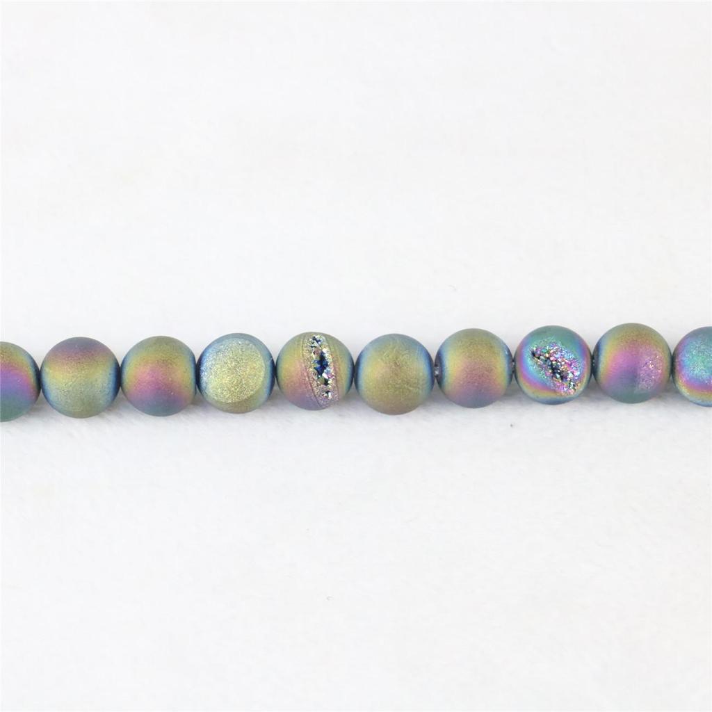 10mm Purple Gold Color Round Crystal Cave Agates Onyx Loose Beads Women Girls Accessories Parts for Jewelry Making Design